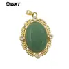 WT-P1985 Exquisitos Pendientes Clásicos con Forma de Huevo de Ganso, Recorte de Turquesa y Lapislázuli, con Circonitas de Oro de 18k, Colgantes para Mujeres, Joyería