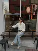 Nuevo para Otoño 8/10 Principios de Otoño Nuevo Romántico Urbano Exquisito Suave Suave Resistente Elegante Camisa de Mujer F1027