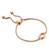 Pulsera popular de oro rosa de Europa y Estados Unidos con 26 letras inglesas, acero de titanio, nueva, retro, ajustable, venta al por mayor