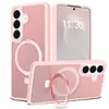 Adecuado para Comercio Exterior S26Ultra Funda de Teléfono Estilo Europeo y Americano Semitransparente Mate Raqueta Soporte Magnético Venta al por Mayor Transfronteriza