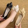 Mocasines Planos de Punta Fina Primavera Nuevos Zapatos Elegantes de Mujer con Lazo Versátiles con Faldas Zapatos Planos de Hada