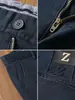 Pantalones de Sarga Lavada para Hombre, Gruesos, Forro de Algodón Cepillado, Versátiles, Ligeramente Elásticos, Cintura Media-Alta, Rectos, Casual de Negocios