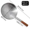 Tambor de Aceite de Acero Inoxidable Engrosado Fuga Cuchara para Freír Extra Grande Comercial Chef Cuchara Coladora de Agua para Cocina
