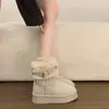 Botas de Nieve Marrones con Felpa Gruesa, Suela Gruesa, para Mujer, Estilo Nuevo 2026, Cálidas de Invierno, Antideslizantes, Botas de Algodón con Piel del Noreste