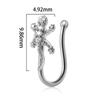 Amazon Cross-Border Piercing Uña de Nariz Falsa Cobre Incrustado Flor Luna Nariz Sándwich Forma Hoja Clip para Oreja Irregular Anillo de Nariz Sin Agujero