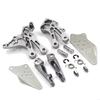 Adequado para Kawasaki 2004-2005 Zx-10R Motocicleta Suportes de Pedaleira Dianteira e Traseira, Pedais Antiderrapantes, Prata e Preto