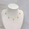 Colar Gargantilha Clássico Popular Cross-Border Alibaba Aliexpress com Pingente Gota Marquise Corrente Clavícula para Mulheres