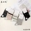Novas meias de outono e inverno até a panturrilha para mulheres, com estilo preppy, design sem costura, material de algodão respirável e estampas de letras da moda, disponíveis para atacado