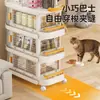 Carrito de Snacks para Mascotas, Mini Bus Móvil para Gatos con Estante de Almacenamiento con Ruedas, Estante de Almacenamiento para Dormitorio, Carrito de Snacks