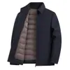 Chaqueta de Plumas Desmontable para Hombre, Engrosada y Cálida, con Cuello de Solapa, Nueva Norma Nacional 85% Pluma de Pato Chaqueta de Plumas de Negocios