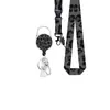 Porta credencial retráctil de fácil extracción en stock del fabricante Estampado de leopardo Epoxi Clip giratorio para credencial Cordón para credencial de identificación de fábrica Venta al por mayor