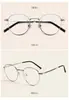 Armazones de Gafas Retro Redondos Estilo Celebridad al por Mayor Que Hacen que el Rostro Parezca Más Pequeño Sin Maquillaje, Armazones de Gafas de Titanio Puro con Lentes Anti-Luz Azul