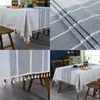 Toalha de mesa listrada com franjas, de alta qualidade, à prova de poeira, resistente ao desgaste, resistente a óleo, toalha de mesa para jantar, mais vendida na Amazon, tapete de mesa de centro transfronteiriço