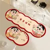 Tapete de Cozinha de Terra de Diatomáceas para Ano Novo Desenho Animado Anime Xiaoxin Tapete Absorvente Secagem Rápida Antiderrapante Resistente a Óleo Fácil de Limpar Tapete para Pés