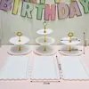 Arranjo de Aniversário Decorações de Mesa de Sobremesas Prateleira de Exibição de Casamento Europeu Mesa de Frutas Bandeja de Plástico para Bolo Suporte para Lanches