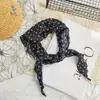 Ligero delgado gasa pequeño pañuelo de seda pañuelo triangular serie floral fresco pequeño pañuelo de cuello cinta para el pelo pañuelo para la cabeza suave literario coreano nuevo estilo