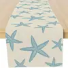 Toalha de Mesa de Verão Estampada com Tema de Praia Transfronteiriça, Toalha de Mesa Decorativa para Casa que Aprimora o Ambiente, Toalha de Mesa Bandeira para Rack de TV