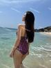 Traje de Baño Bikini Nuevo Vintage Estampado para Niñas Estilo Europeo y Americano Cubre Vientre Delgado Vacaciones de Aguas Termales para Mujer
