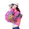Xale de Chiffon com Proteção UV Roupas de Sol para Mulheres Verão Peça Externa Capa Artefato de Proteção Solar para Ciclismo Capa Fina