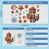 2027 Santa Claus Vacaciones Verde Regalo Luz Bola Copo de Nieve Tren Calcetines Vidrio Estático Gabinete Ventana Pegatina Arte
