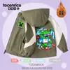 Chaqueta Cortavientos con Forro de Felpa My World Steve para Niños, Abrigo Grueso Cortavientos Cálido Color Block Otoño/Invierno para Niños Mayores
