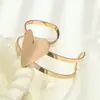 Design de Moda Transfronteiriço Europeu e Americano Conjunto de Pulseira e Brincos Anel Aberto em Forma de Coração para Mulheres, Brincos de Tarraxa Únicos e Exagerados em Forma de Coração