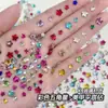 Pedras Strass de Fundo Plano Flor de Ameixa para Nail Art, Pequenas Flores Coloridas Brilhantes Decorações de Unhas, Unhas Brancas e Rosas, Strass K9 Atacado