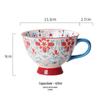 Caneca Doméstica Cerâmica Xícara de Leite Xícara de Aveia Xícara de Café da Manhã Xícara de Água Vintage Pintada à Mão Xícara com Cor Underglaze Atacado