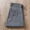 Jeans Masculino de Sarja Azul Lavado, Algodão Tencel Ultrafino, Verão 2024, High-end, Luxo, Cintura Média, Corte Reto, Jeans para Negócios