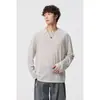 Camiseta de Manga Larga de Color Sólido ANSWER ME Unisex Primavera/Verano Cuello Redondo Pullover Delgado Holgado Transpirable Top T277