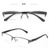Nuevas Gafas de Prescripción para Hombre, Armazón de Acero, Media Montura Cepillada, Elegantes, Versátiles, Montura Grande, Disponibles para Venta al por Mayor y Pedidos Mixtos