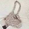 58101 Bolsa de Lona Estampa de Leopardo Retrô Literária para Mulheres Estilo Coreano Estilo Ins Grande Capacidade Bolsa de Lona Feminina Bolsa de Ombro Único Transversal