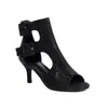 Novas Sandálias Peep Toe Peep Toe Zíper Traseiro Fivela de Cinto Sapatos Romanos Dança Jazz Salto Alto Sapatos de Dança Vazados Comércio Exterior