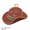 Chapéu de Cowboy Ocidental Europeu DIY Esmalte Gotejante Ornamento Acessórios Pingente Único Bota de Cowboy Charme Estilo Pequeno Perfume Pingente de Colar