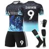 Conjunto de Treino de Futebol 25 Liverpool Edição Especial Camisa Azul 11 Salah 4 Van Dijk 7 Diaz Futebol Infantil