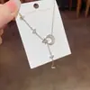 Colar Pingente de Lua com Zircônia Banhado a Ouro Real 18K Corrente de Clavícula Elegante Versátil da Moda Joia Coreana de Nicho para Mulheres