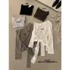 ULOUR/U Suéter de Tricô Irregular de Ombro Único Estilo Coreano Novo Outono Cedo com Tira e Fivela 88008 (com cinto)