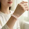 Pulsera de Cristal Natural, Simple de un Solo Círculo con Cuentas Redondas Joyería Transfronteriza, Joyería Estilo Pareja de Ágata Roja, Pulseras de Cristal para la Mano