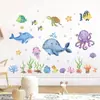 Br0672M Pegatina de Pared Autoadhesiva de Animales Marinos Lindos de Dibujos Animados Pegatina Decorativa para Habitación Infantil Guardería Mundo Submarino