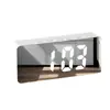 Espejo de maquillaje simple japonés despertador con números grandes calendario creativo temperatura LED reloj electrónico doble uso batería enchufe