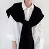 Chal de Exención de Responsabilidad de Alta Gama Cálido Moda Estilo Occidental Capa de Punto de Cuello Grande Bufanda de Invierno de Lana de Doble Propósito para Mujer