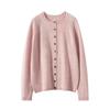 25 Cardigan de Cashmere Liso Novo para Primavera e Outono Jaqueta de Tricô Feminina com Bordas Enroladas, Versátil, Solta, Emagrecedora, com Torção nos Ombros