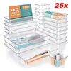 Caja de Almacenamiento Transparente para Cosméticos Sin Tapa Organizador de Escritorio No Requiere Ensamblaje Material PET Canasta de Almacenamiento Cuadrada Grande