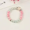 Pulsera Elástica de Corazón de Personalidad de Moda Color Aleatorio Pulsera de Cuentas al por Mayor Accesorios de Campana Jingdezhen Versátil