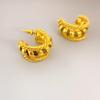 Fábrica de Qingdao Moda Nova Europeia e Americana Luxo Leve Cobre Banhado a Ouro Retrô Argola de Prata 925 Brincos de Tarraxa Personalidade Versátil