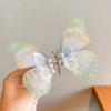 Horquilla electrónica de mariposa, fina como las alas de una cigarra, accesorio para el cabello, estilo Super Hada Mori, decoración retro de malla para selfies, horquilla para la cabeza de una dulce niña.