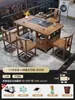 Mesa de Chá Pequena e Conjunto de Cadeiras para Varanda Sala de Estar Casa Novo Estilo Chinês Madeira Maciça Mesa de Chá Kung Fu Zen Mesa de Chá Multifuncional