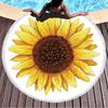 Ins Transfronterizo Girasol Orilla del Mar Chal Protector Solar Microfibra Redondo Borla Toalla de Playa Secado Rápido Toalla de Baño Yoga