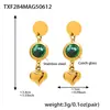 Miduoduo Corazón Romántico Francés Piedra de Cristal Checo Conjunto de Joyería Pulsera Collar Acero Inoxidable Chapado en Oro Real 18K