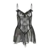 Lencería sexy push-up para busto pequeño, camisón de encaje para chicas curvilíneas y sexys con tirantes transparentes